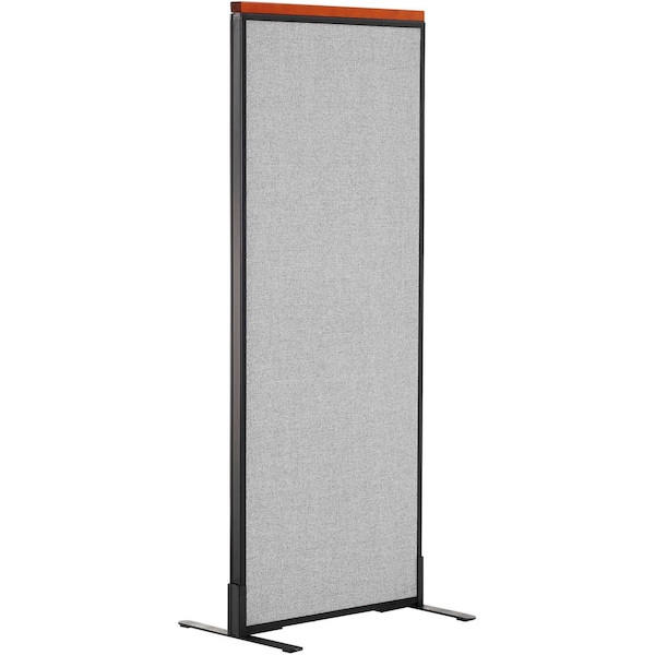 Interion By Global Industrial Interion Deluxe Freestanding Office Partition Panel, 24-1/4inW x 61-1/2inH, Gray 694653FGY - main